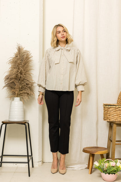 Elisa Chic Bow Neck Blouse Top