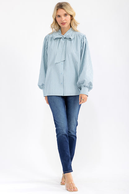 Elisa Chic Bow Neck Blouse Top