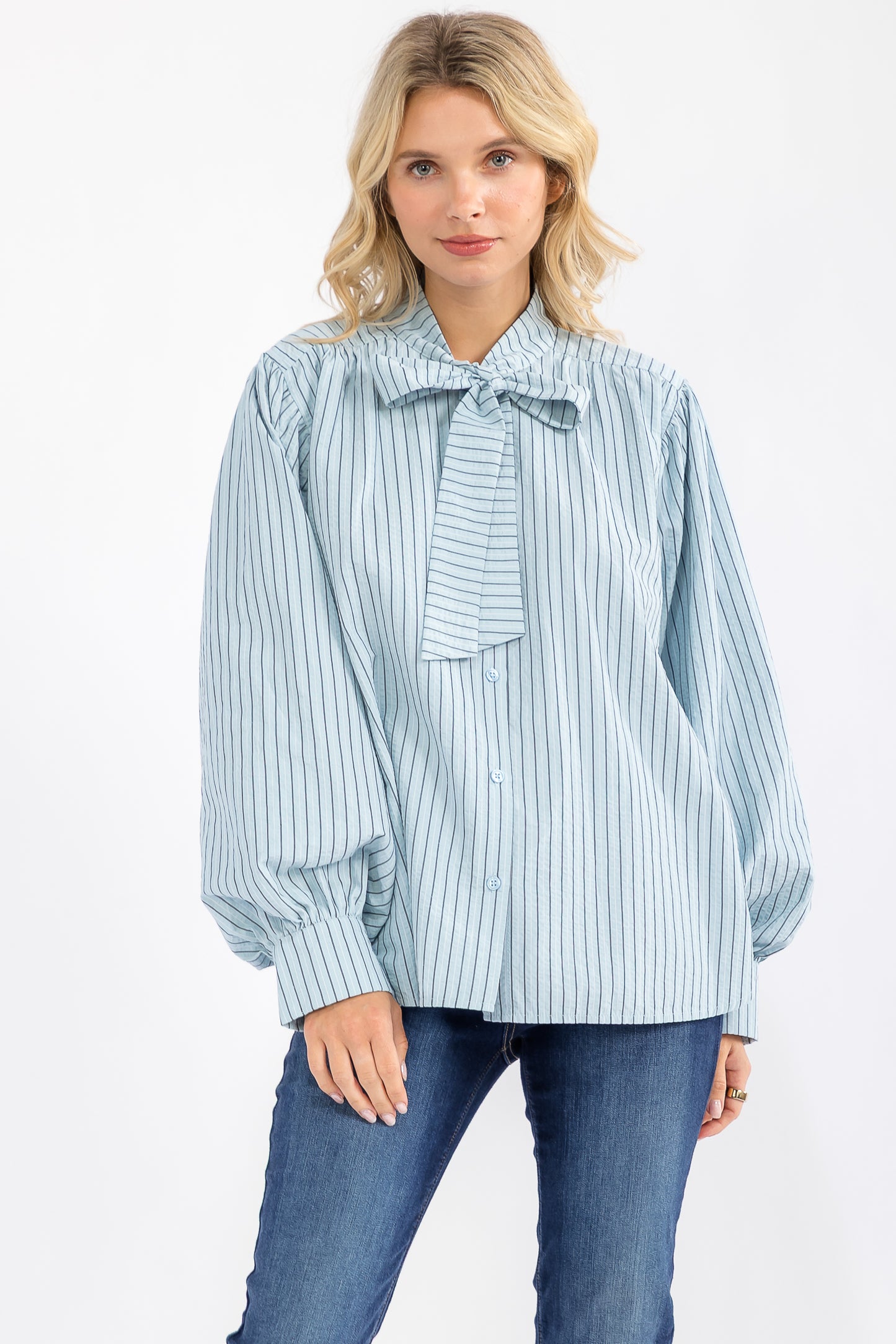 Elisa Chic Bow Neck Blouse Top