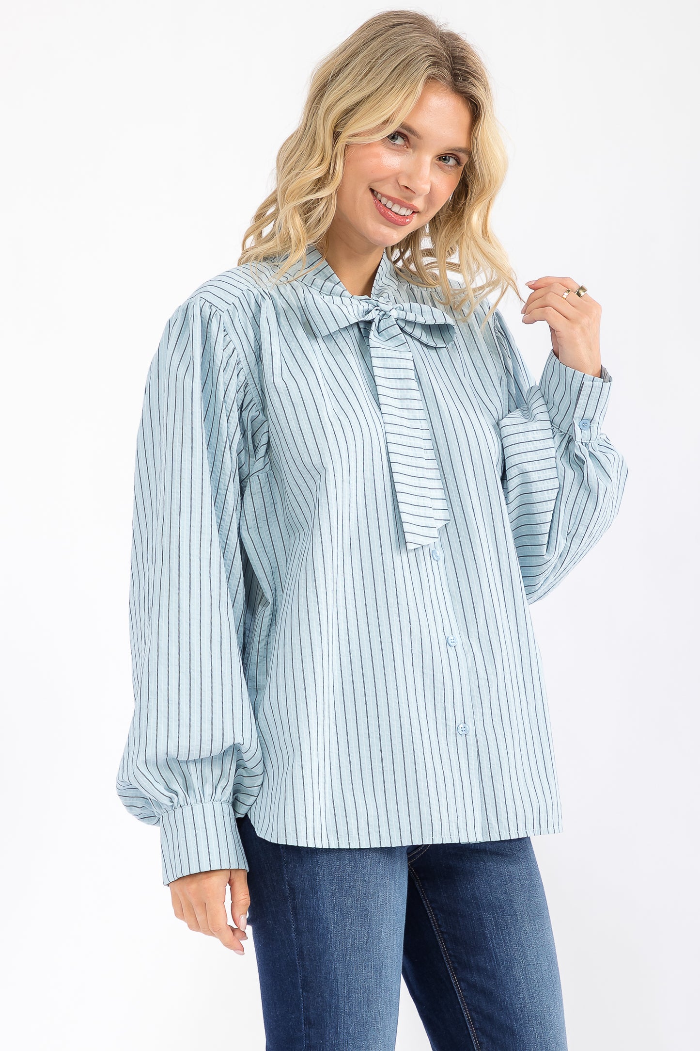 Elisa Chic Bow Neck Blouse Top