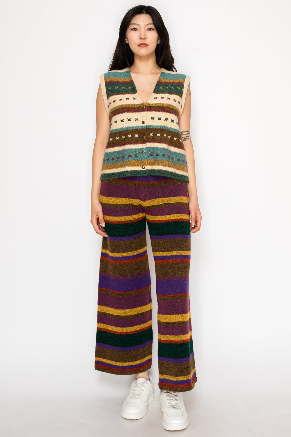 Isabel Vibrant Knit Vest with Button Detail Top