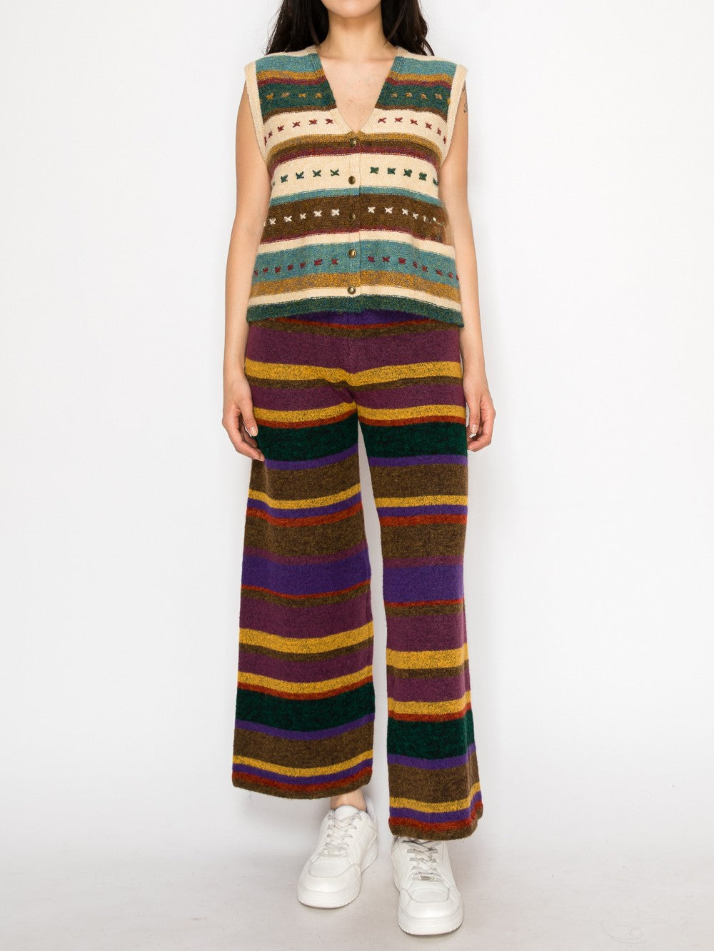 Isabel Vibrant Knit Vest with Button Detail Top