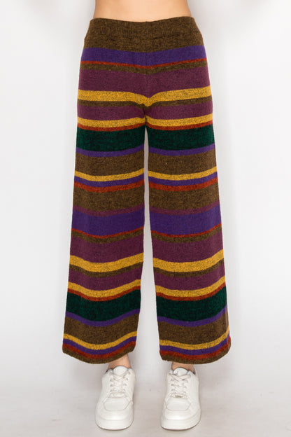 Sue Retro Striped Knit Lounge Pants