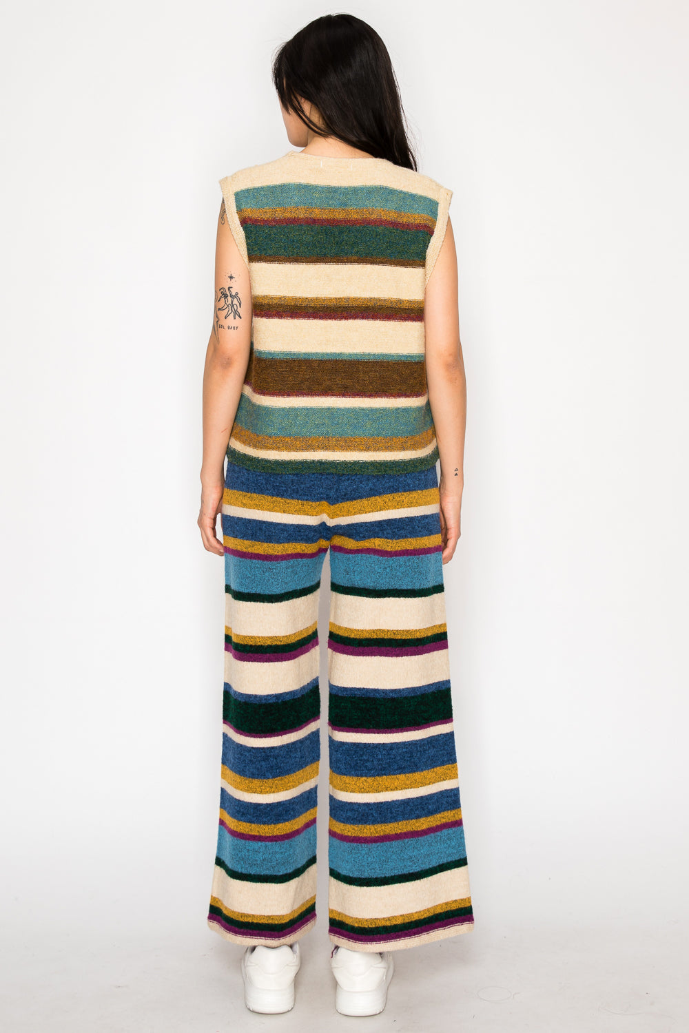 Sue Retro Striped Knit Lounge Pants