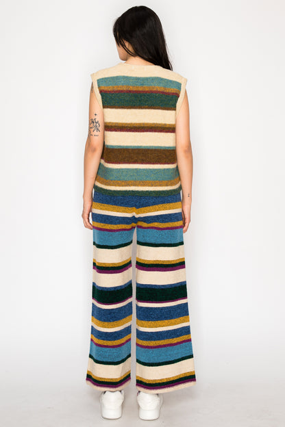 Sue Retro Striped Knit Lounge Pants