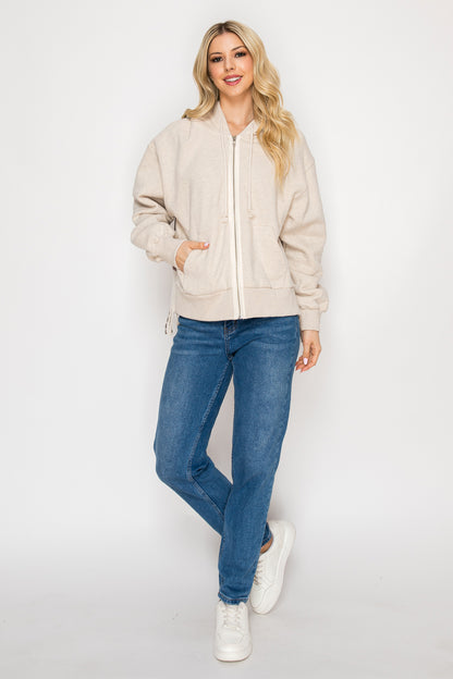 Emma Edgy Checkered Fringe Hoodie Top