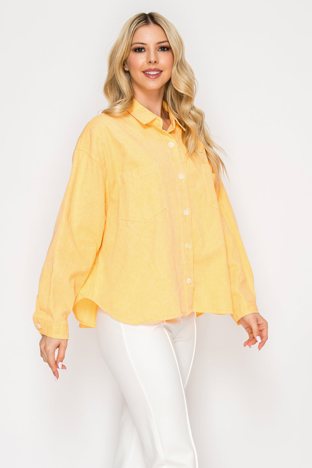 Pastel Dream Washed Woven Blouse Top