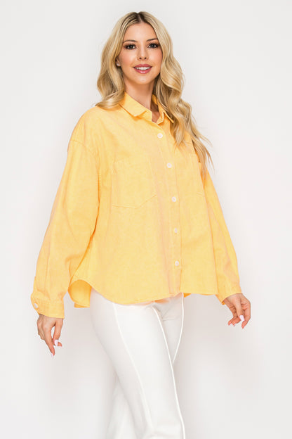 Pastel Dream Washed Woven Blouse Top