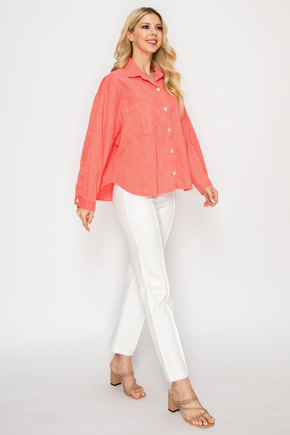 Pastel Dream Washed Woven Blouse Top