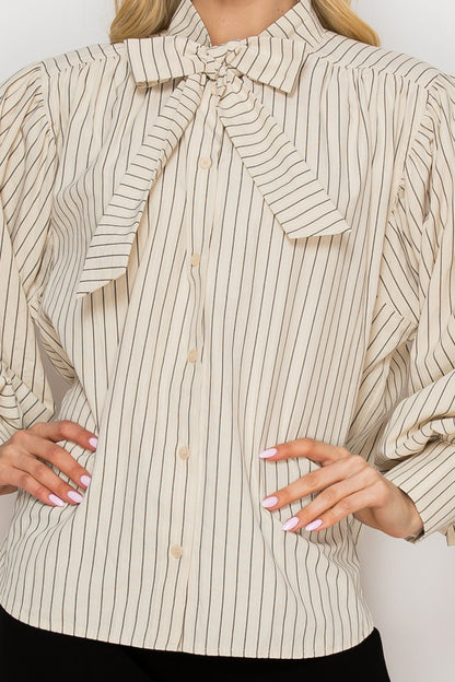 Elisa Chic Bow Neck Blouse Top