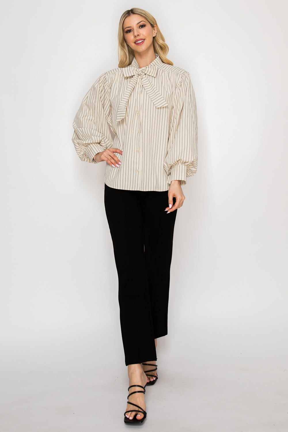 Elisa Chic Bow Neck Blouse Top