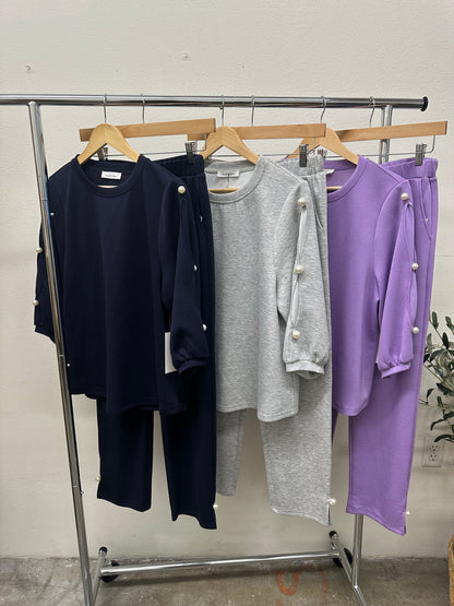 Aria Pearl-Trim Scuba Lounge Set (#KT51020 & KP61134)