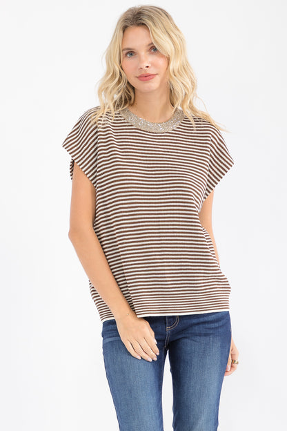 Andree Jeweled Sweater Top