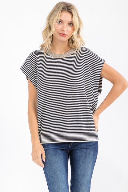 Andree Jeweled Sweater Top