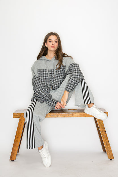 Penny Stripe Knit Hoodie Top