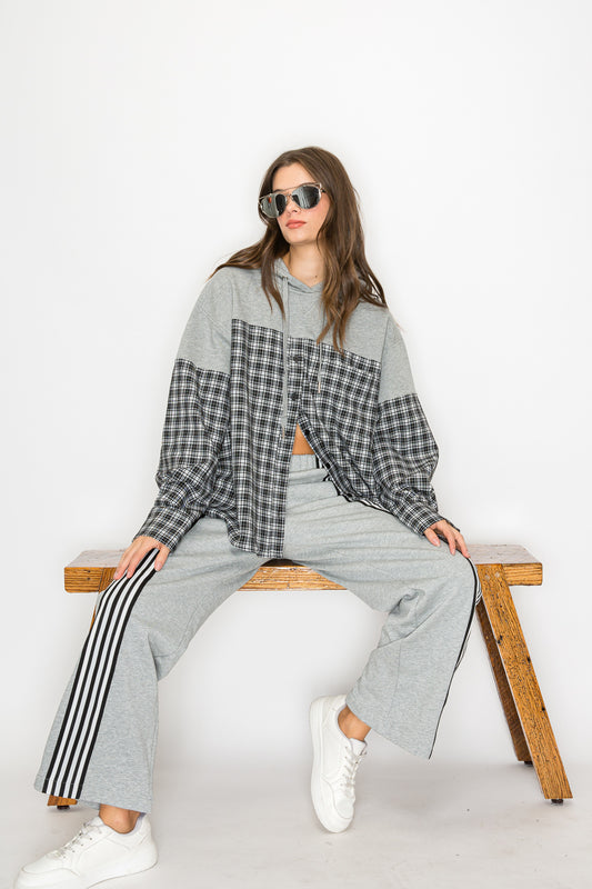 Penny Stripe Knit Hoodie Top