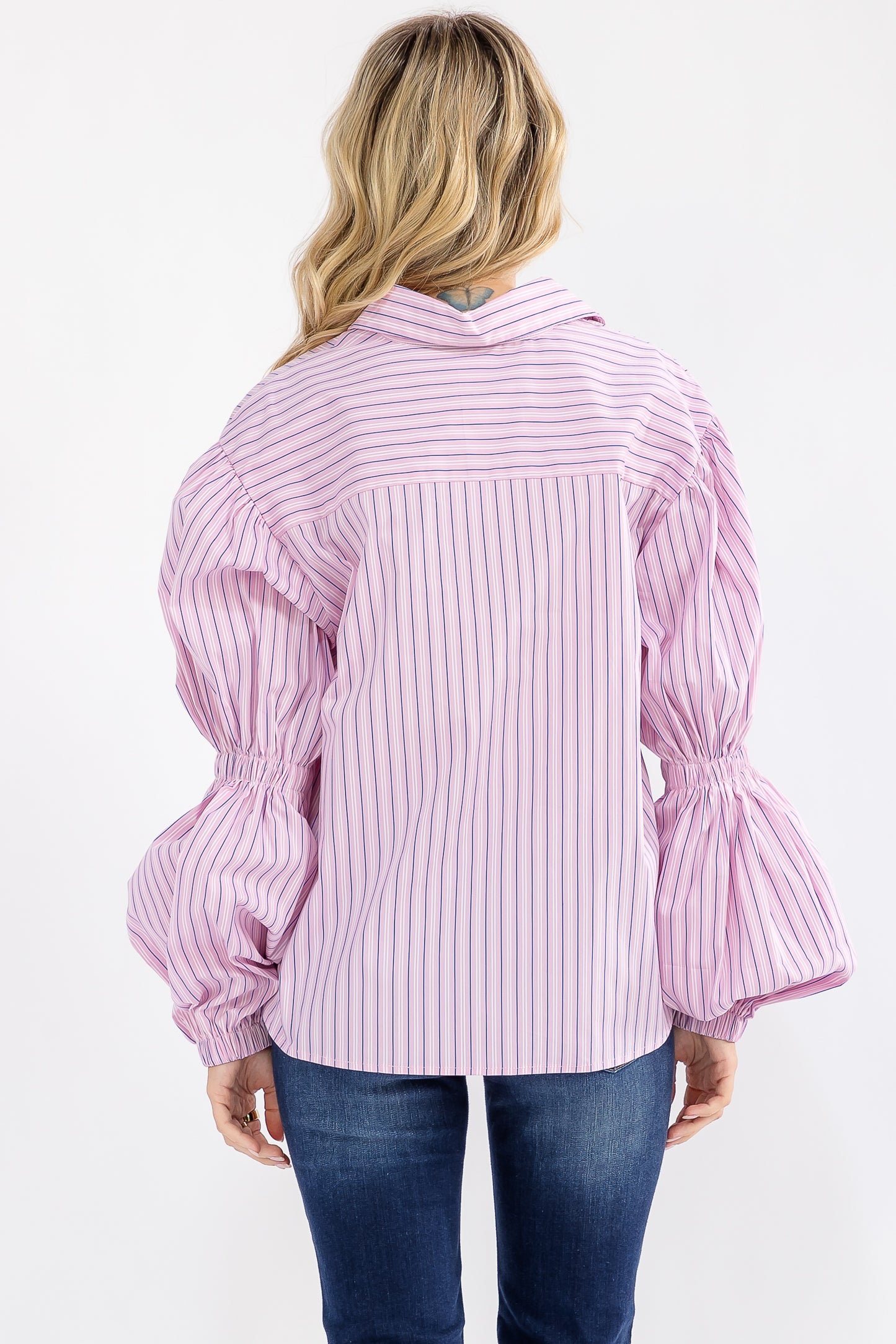 Bernadette Elegant Puff Sleeve Woven Blouse Top